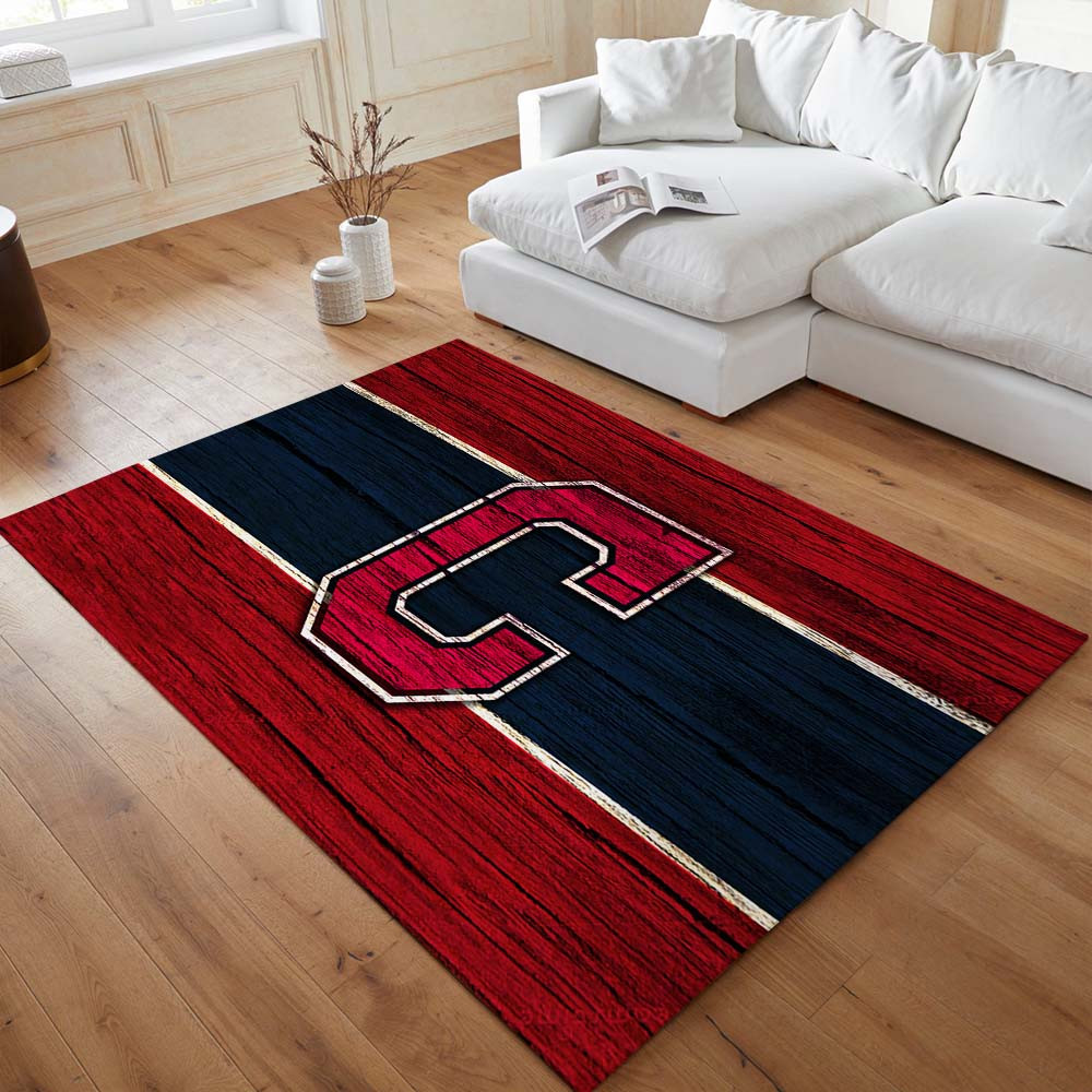 Cleveland Indians Baseball Team MLB auf Holz Teppich – Bild 2
