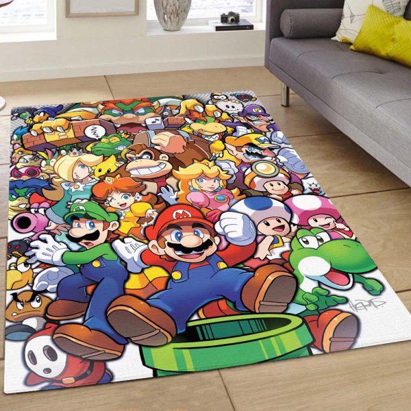 Mario Alle Charaktere 3 Teppich