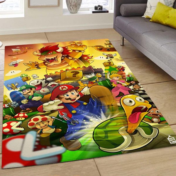 Mario Alle Charaktere 4 Teppich
