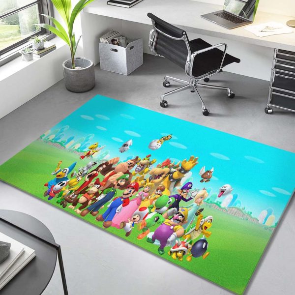 Mario Alle Charaktere 6 Teppich