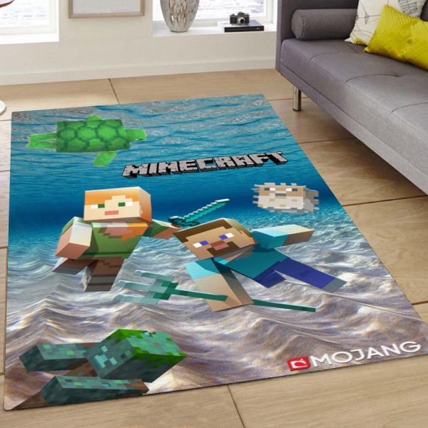 Unterwasser Minecraft Charaktere Teppich