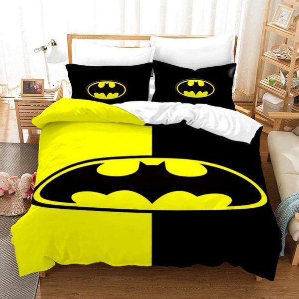 Batman Held The Dark Knight Schwarz Gelb Kinderbettwäsche - Bettwäsche
