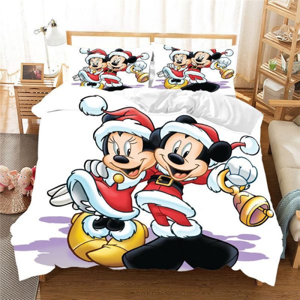 Frohe Weihnachten Disney Micky Maus und Minnie Maus 5 Kinderbettwäsche - Bettwäsche