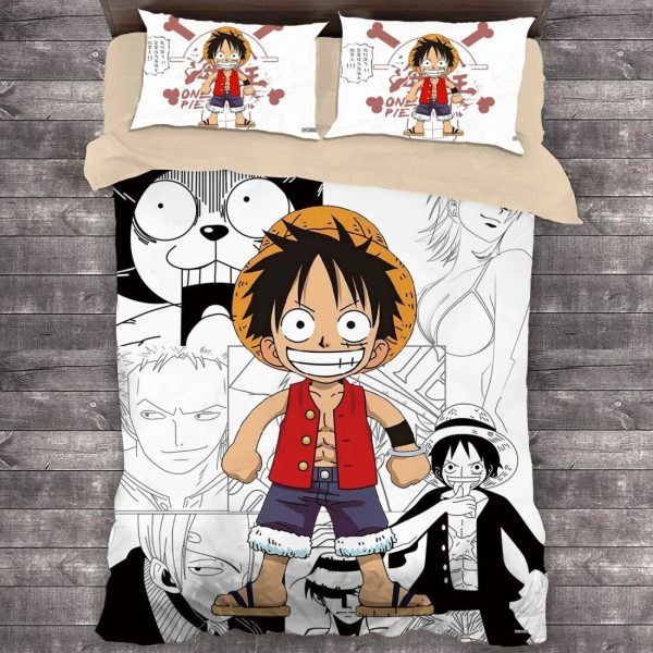 Comic One Piece Luffy und seine Freunde Kinderbettwäsche - Bettwäsche