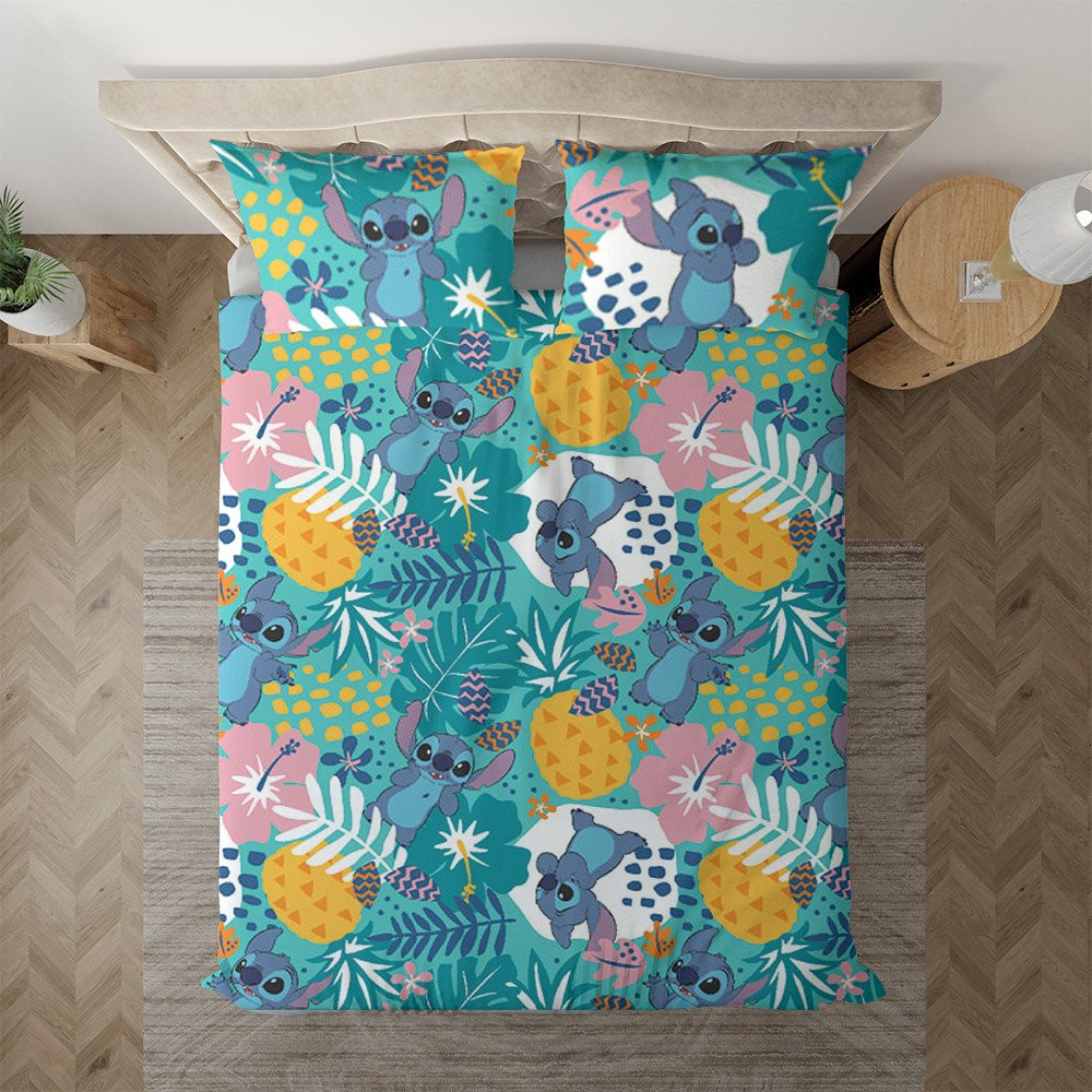 Lilo and Stitch Hawaiian Flowers Tropical Blumen Kinderbettwäsche - Bettwäsche