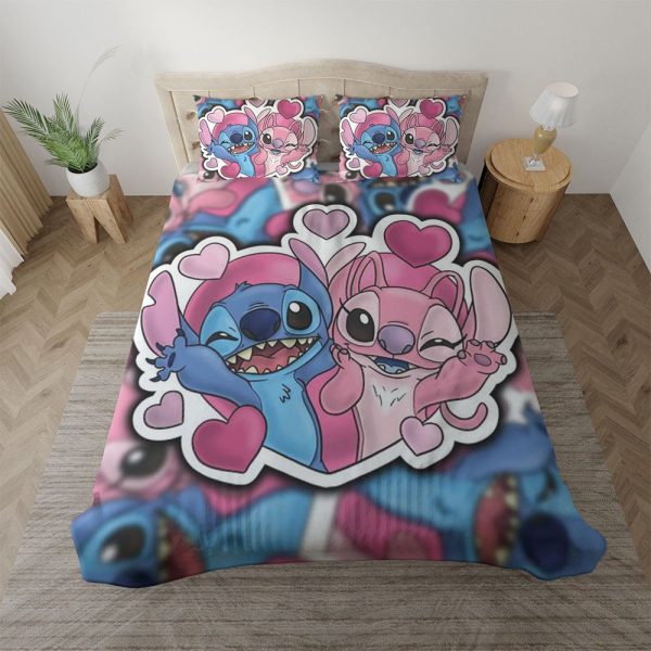 Disney Lilo und Stitch Stitch und Angel Love Valentinstag Kinderbettwäsche - Bettwäsche