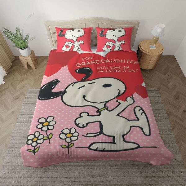 Snoopy The Peanuts Snoopy mit Liebe am Valentinstag Kinderbettwäsche - Bettwäsche