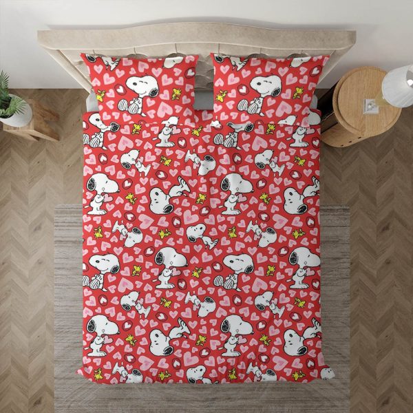 Snoopy die Peanuts Snoopy Peanuts Valentinstag Kinderbettwäsche - Bettwäsche