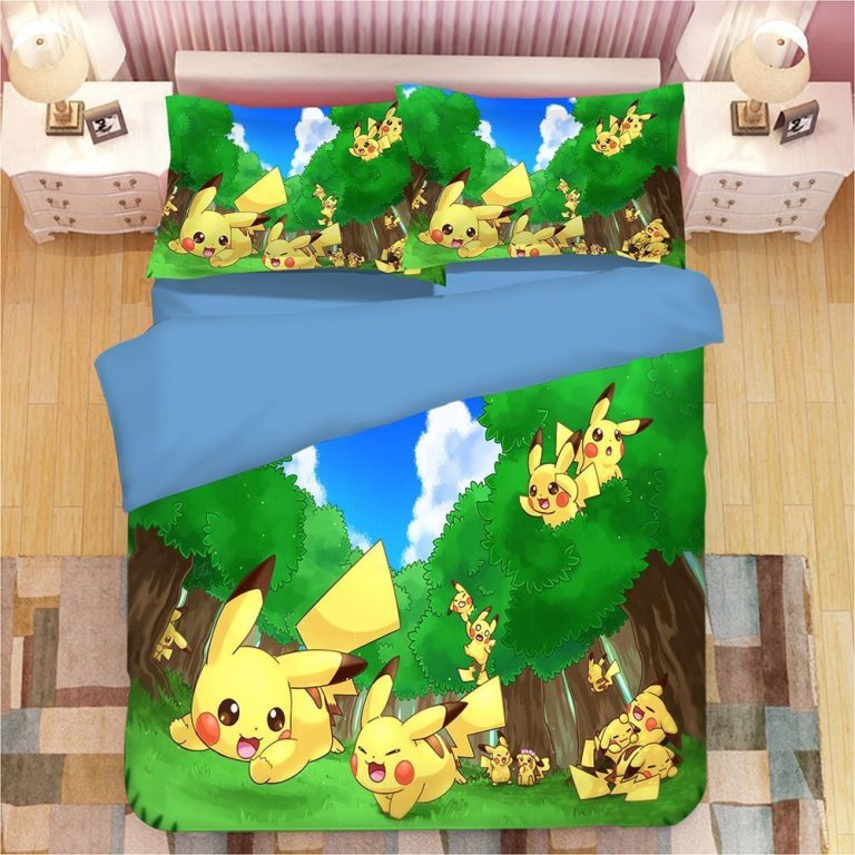 Pokemon Bettwäsche Set - 2-tlg. Mit Pikachu & Co Für Kinderbett 135x200 Cm
