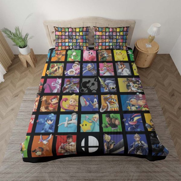Nintendo Spiel mit allen Charakteren Kinderbettwäsche - Bettwäsche