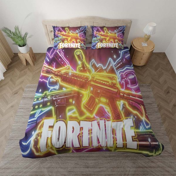 Fortnite Waffen Neon Kinderbettwäsche - Bettwäsche