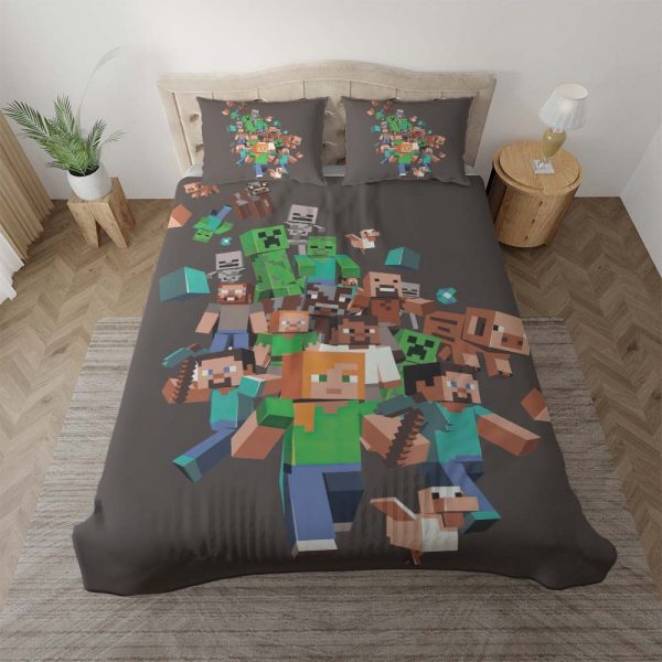 Minecraft Charaktere 1004 Kinderbettwäsche - Bettwäsche