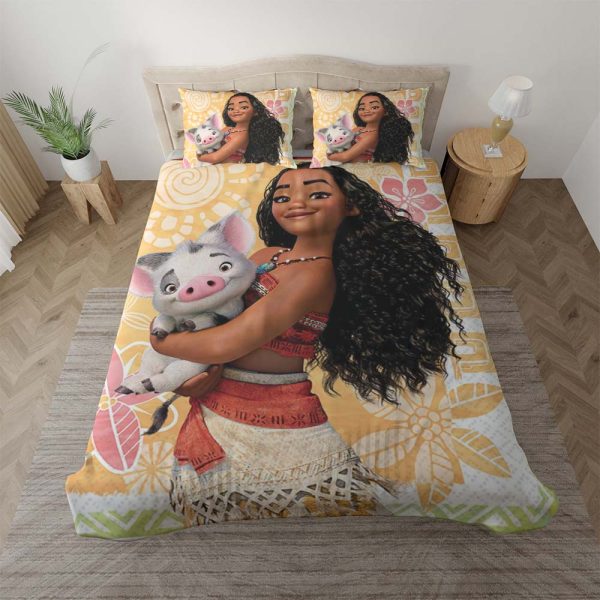 Vaiana   Moana und Schwein Kinderbettwäsche - Bettwäsche