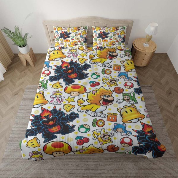 Super Mario Alle Charaktere 1005 Kinderbettwäsche - Bettwäsche