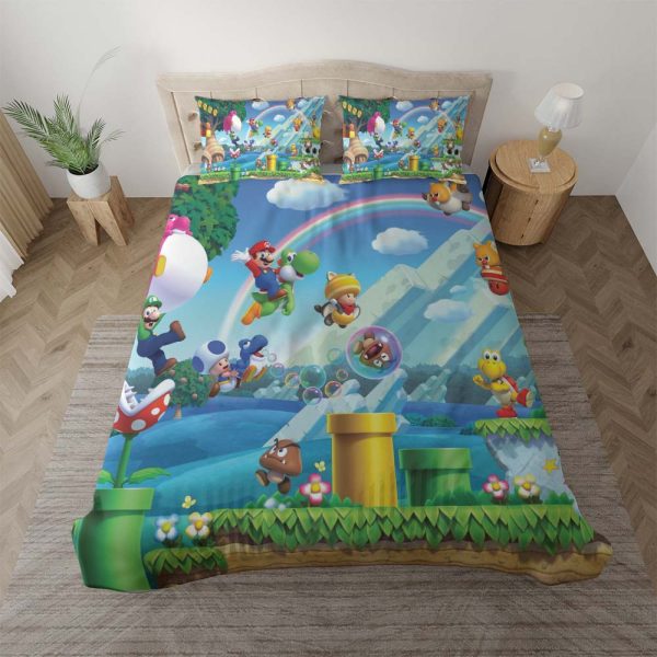 Super Mario Alle Charaktere 1006 Kinderbettwäsche - Bettwäsche