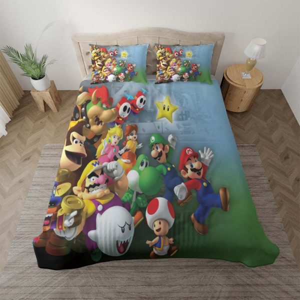 Super Mario Alle Charaktere 1010 Kinderbettwäsche - Bettwäsche