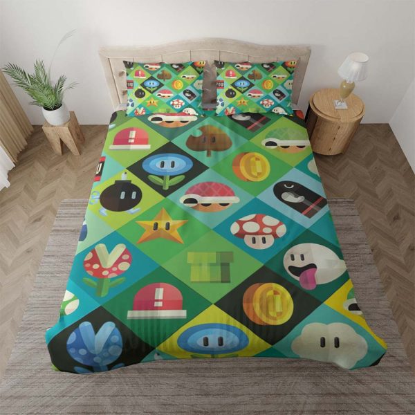 Super Mario Icon Spiel 2 Kinderbettwäsche - Bettwäsche