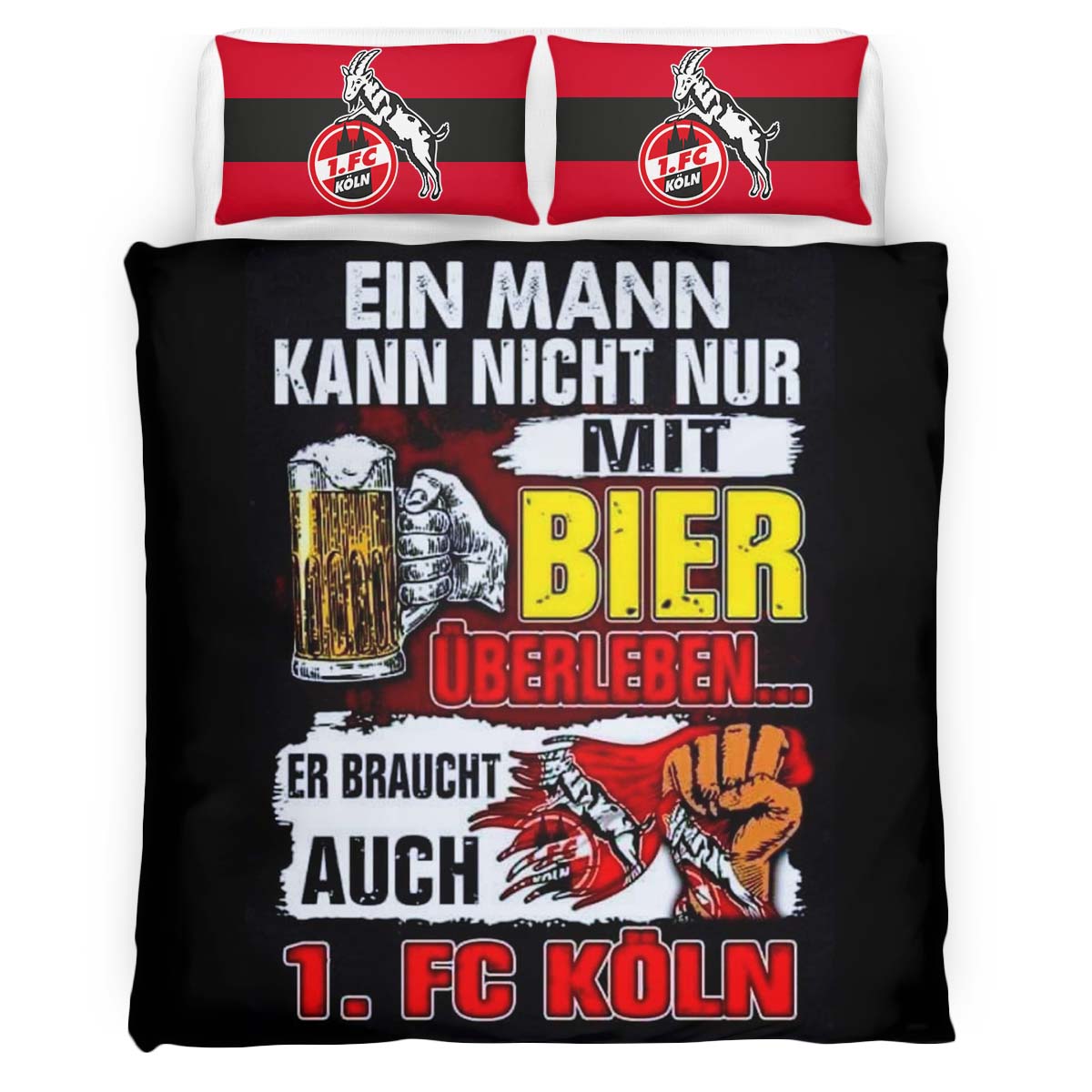 Ein mann kann nicht nur mit bier überleben er braucht auch FC Koln Kinderbettwäsche - Bettwäsche – Bild 2
