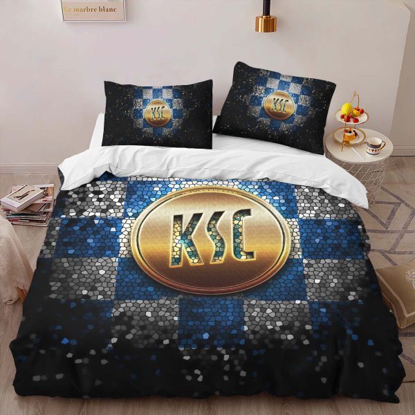 Karlsruher SC KSC blue white checkered Kinderbettwäsche - Bettwäsche