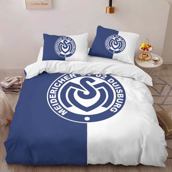 MSV Duisburg 02 blue vertical background Kinderbettwäsche - Bettwäsche