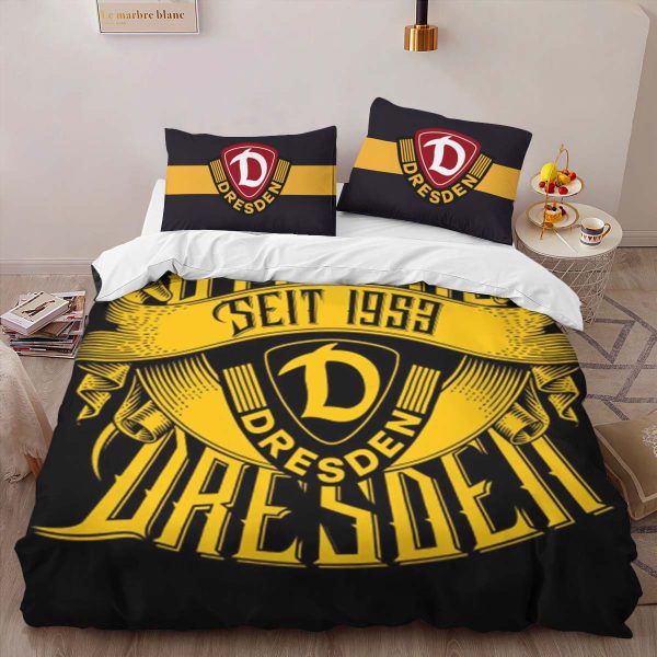 SG Dynamo Dresden yellow black in black background Kinderbettwäsche - Bettwäsche