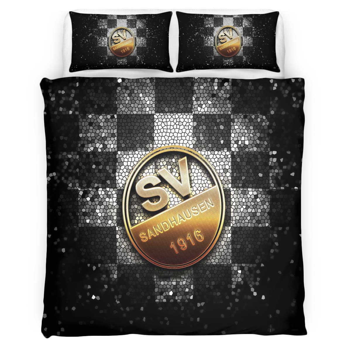 SV Sandhausen black white checkered Kinderbettwäsche - Bettwäsche – Bild 2
