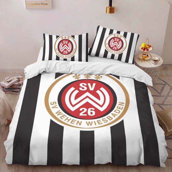 SV Wehen Wiesbaden black white vertical background 03 Kinderbettwäsche - Bettwäsche