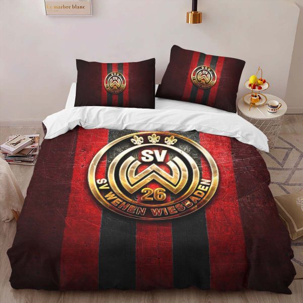 SV Wehen Wiesbaden red metal background Kinderbettwäsche - Bettwäsche