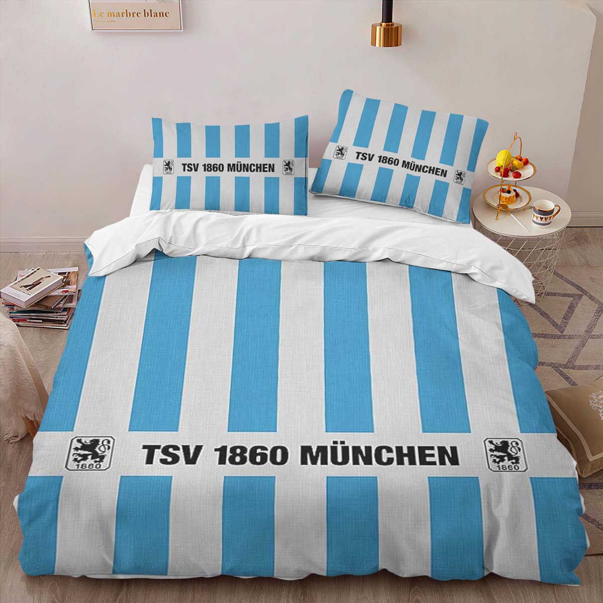 TSV 1860 München blue white background 02 Kinderbettwäsche - Bettwäsche
