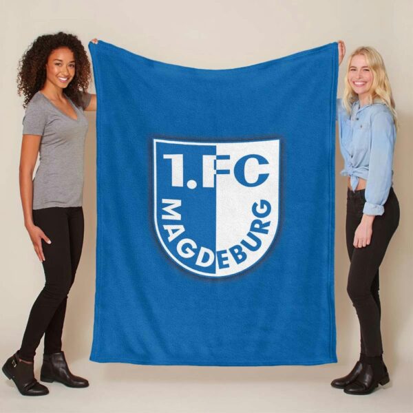 1. FC Magdeburg blauer Hintergrund Fleecedecke - Decke