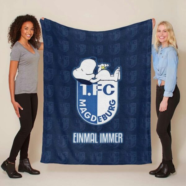 1. FC Magdeburg einmal immer schnüffeln Fleecedecke - Decke