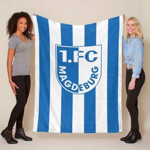 1. FC Magdeburg weiß-blau 02 Fleecedecke - Decke