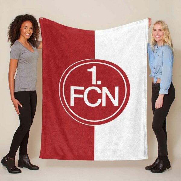 1. FC Nürnberg rot weiß 02 Hintergrund Fleecedecke - Decke