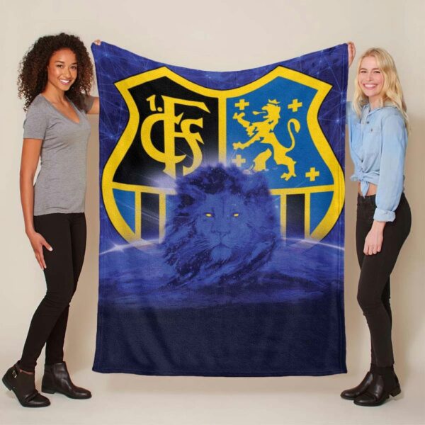 1. FC Saarbrücken blauer Hintergrund und Löwe Fleecedecke - Decke