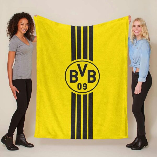 Borussia Dortmund BVB Schwarz kariert gelber Hintergrund Fleecedecke - Decke