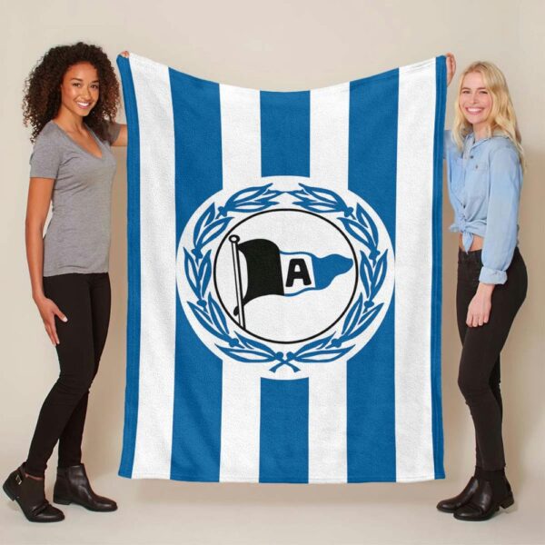 DSC Arminia Bielefeld Fc blau weißer Hintergrund 02 Fleecedecke - Decke