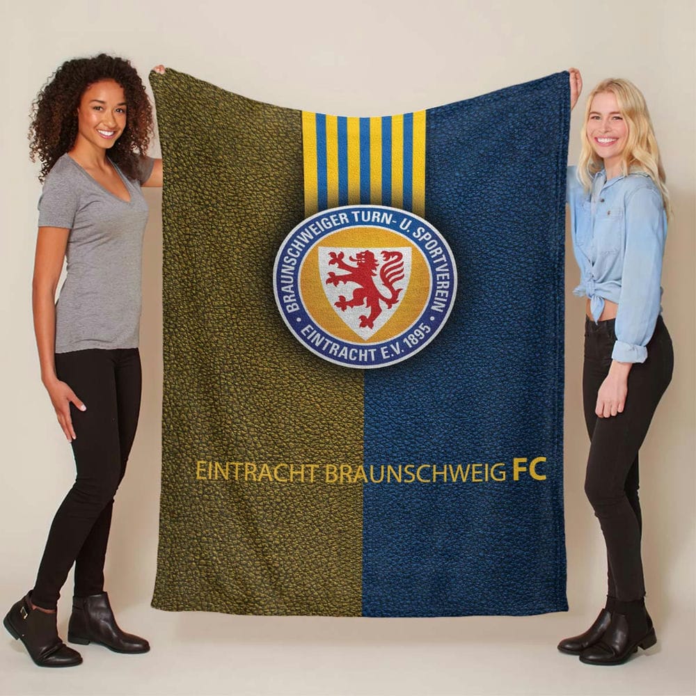 Eintracht Braunschweig Blau Gelb 02 Fleecedecke - Decke