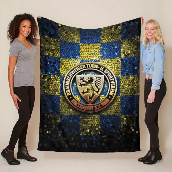 Eintracht Braunschweig Blau Gelb Rautenstil 01 Fleecedecke - Decke
