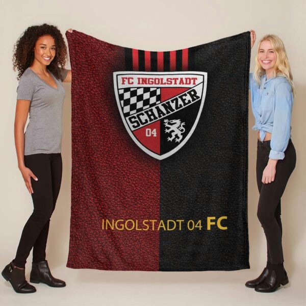 FC Ingolstadt Schanzer 04 schwarz rot Leder Fleecedecke - Decke