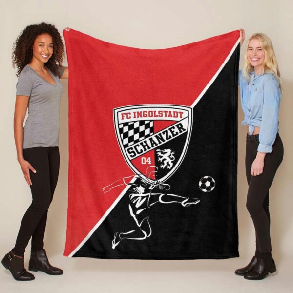 FC Ingolstadt Schanzer 04 weiß-roter Hintergrund Fleecedecke - Decke