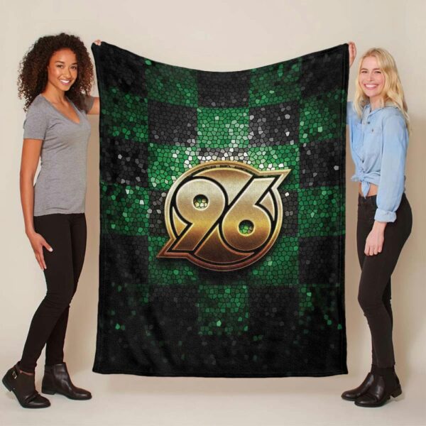 Hannover 96 grün schwarz Rauten-Style Fleecedecke - Decke