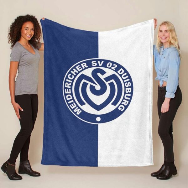 MSV Duisburg 02 blauer vertikaler Hintergrund Fleecedecke - Decke