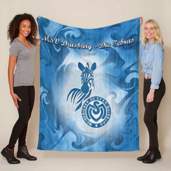 MSV Duisburg blauer Hintergrund Fleecedecke - Decke