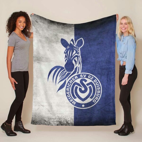 MSV Duisburg weiß blau Fleecedecke - Decke