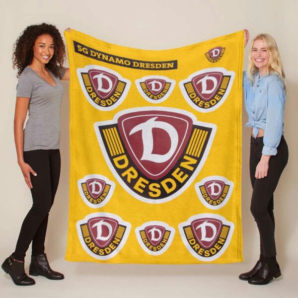 SG Dynamo Dresden gelber Hintergrundstil Fleecedecke - Decke