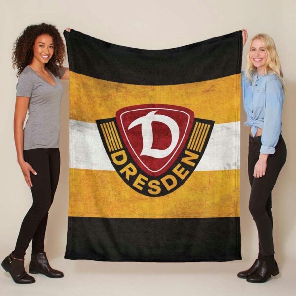 SG Dynamo Dresden gelb schwarzer Hintergrund Fleecedecke - Decke