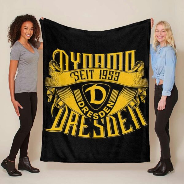 SG Dynamo Dresden gelb schwarz auf schwarzem Hintergrund Fleecedecke - Decke