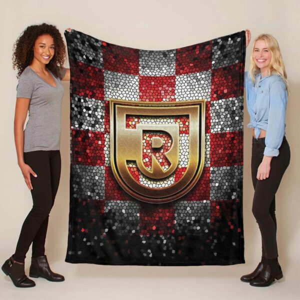 SSV Jahn Regensburg rot weiß kariert Fleecedecke - Decke