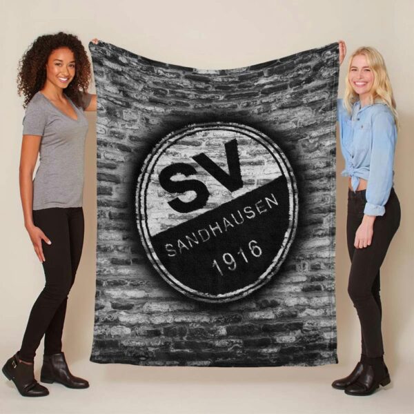 SV Sandhausen schwarz weiße Ziegelwand Fleecedecke - Decke