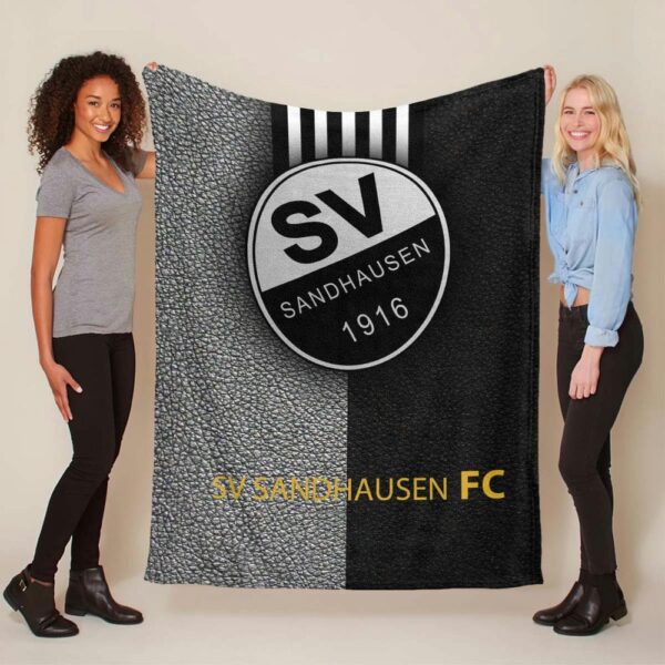 SV Sandhausen schwarz weiß Leder Fleecedecke - Decke